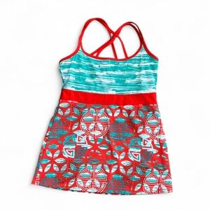 Red & Teal Soybu Crossback Tank Dress